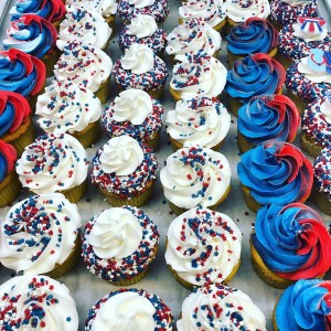 Red, White and Blue cupcakes